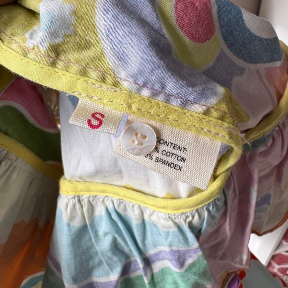 CELIA B Dress Cordelia Whimsical Colorful Scalloped Button Front Midi Dress S - Picture 7 of 11